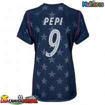 Camisa de Futebol Estados Unidos Ricardo Pepi #9 Equipamento Secundário Mulheres Mundo 2026 Manga Curta